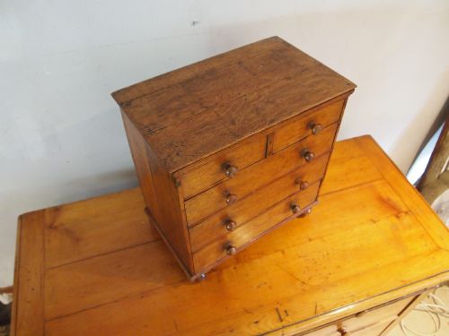 CHEST OF DRAWERS MINIATURE APPRENTICE VICTORIAN OAK C1850 - ADDITIONAL PHOTO 5