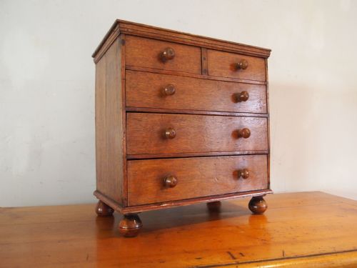 CHEST OF DRAWERS MINIATURE APPRENTICE VICTORIAN OAK C1850 - ADDITIONAL PHOTO 7