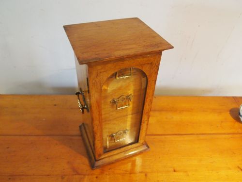 RARE VICTORIAN OAK ARTS CRAFTS SENTRY COLLECTORS CHEST OF DRAWERS C1880 - ADDITIONAL PHOTO 8