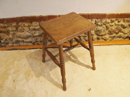 stool victorian ash and elm c1880 - CATEGORY: ANTIQUE STOOLS - DATED 1880
