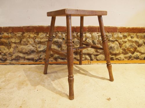 STOOL VICTORIAN ASH AND ELM C1880 - ADDITIONAL PHOTO 2