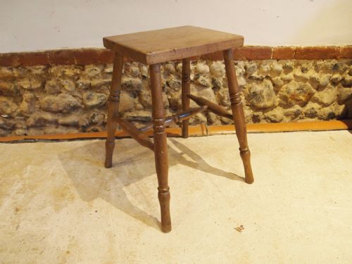 STOOL VICTORIAN ASH AND ELM C1880 - ADDITIONAL PHOTO 6