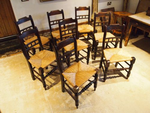 CHAIRS RARE SET OF 8 SUFFOLK BALL BACK DINING CHAIRS C1900 - ADDITIONAL PHOTO 1