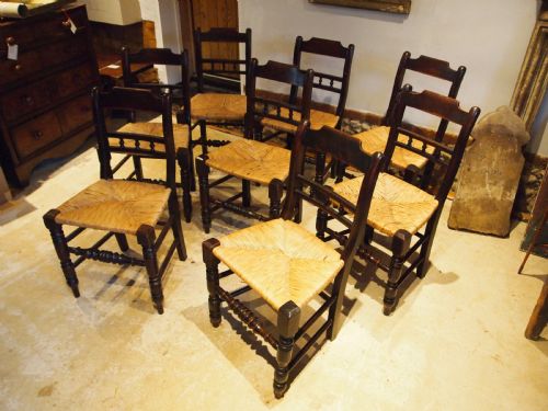 CHAIRS RARE SET OF 8 SUFFOLK BALL BACK DINING CHAIRS C1900 - ADDITIONAL PHOTO 4