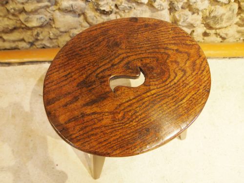 STOOL TABLE RARE COUNTRY OAK STOOL GEORGE III C1800 - ADDITIONAL PHOTO 1