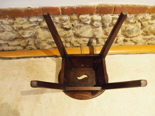 STOOL TABLE RARE COUNTRY OAK STOOL GEORGE III C1800 - ADDITIONAL PHOTO 2