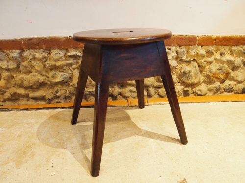 STOOL TABLE RARE COUNTRY OAK STOOL GEORGE III C1800 - ADDITIONAL PHOTO 5