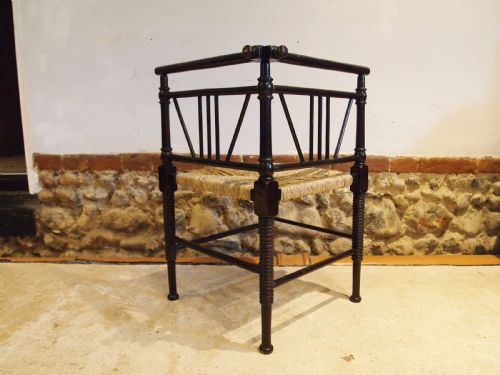 CHAIR RARE ARTS AND CRAFTS SUSSEX MORRIS CORNER CHAIR C1870 - ADDITIONAL PHOTO 5