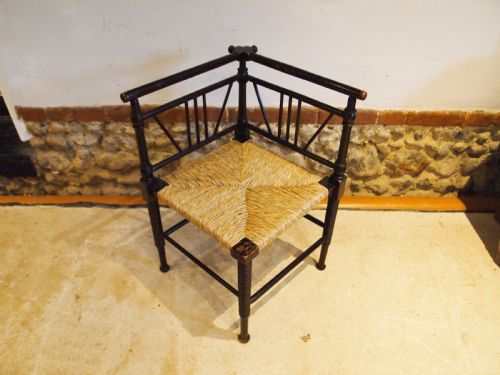 CHAIR RARE ARTS AND CRAFTS SUSSEX MORRIS CORNER CHAIR C1870 - ADDITIONAL PHOTO 6