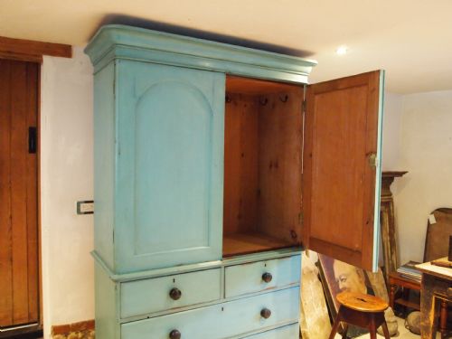 WARDROBE CHEST OF DRAWERS LINEN PRESS VICTORIAN C1840 - ADDITIONAL PHOTO 6