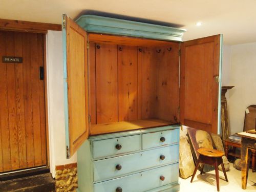 WARDROBE CHEST OF DRAWERS LINEN PRESS VICTORIAN C1840 - ADDITIONAL PHOTO 13