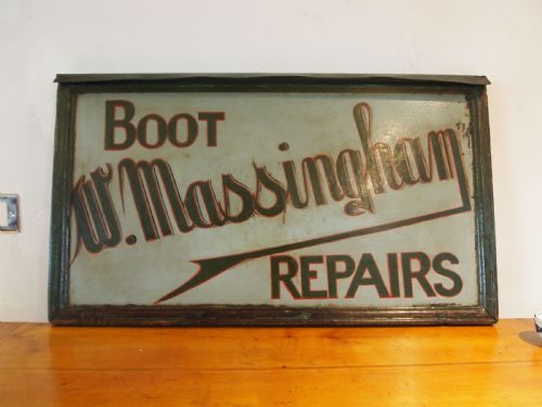 SIGN FOLK ART SHOP SIGN METAL ORIGINAL ADVERTISING C1900 - ADDITIONAL PHOTO 11