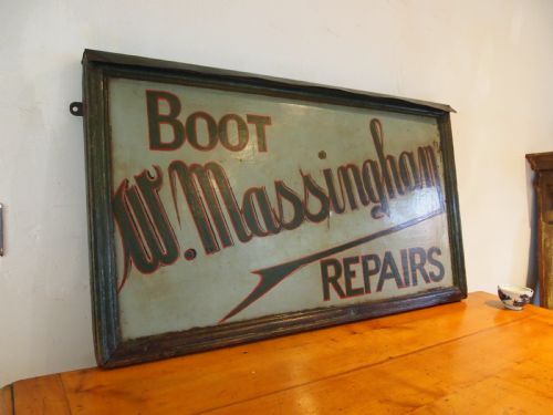 SIGN FOLK ART SHOP SIGN METAL ORIGINAL ADVERTISING C1900 - ADDITIONAL PHOTO 12