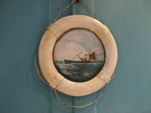 FOLK ART RARE MARITIME PAINTING EDWARDIAN C1900 - ADDITIONAL PHOTO 8