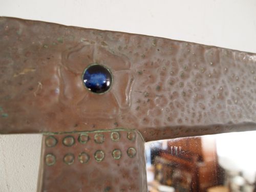MIRROR ARTS AND CRAFTS COPPER C1900 - ADDITIONAL PHOTO 5