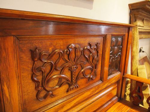 BENCH LIBERTY CO OAK SETTLE PEW ARTS AND CRAFTS C1900 - ADDITIONAL PHOTO 7