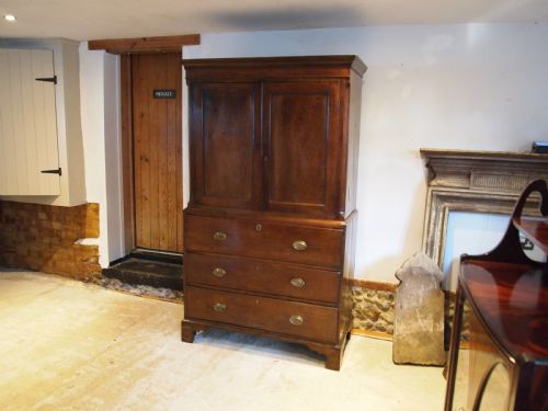 rare welsh oak secretaire cupboard on chest c1790 - CATEGORY: ANTIQUE CUPBOARDS - DATED 18TH CENTURY