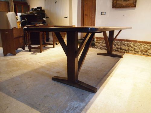 TABLE REFECTORY FARMHOUSE ARTS AND CRAFTS OAK SEATS 10 C1900 - ADDITIONAL PHOTO 5