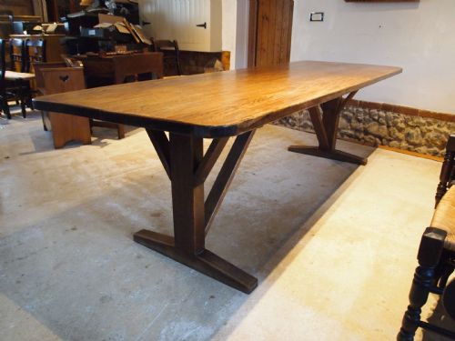 TABLE REFECTORY FARMHOUSE ARTS AND CRAFTS OAK SEATS 10 C1900 - ADDITIONAL PHOTO 9