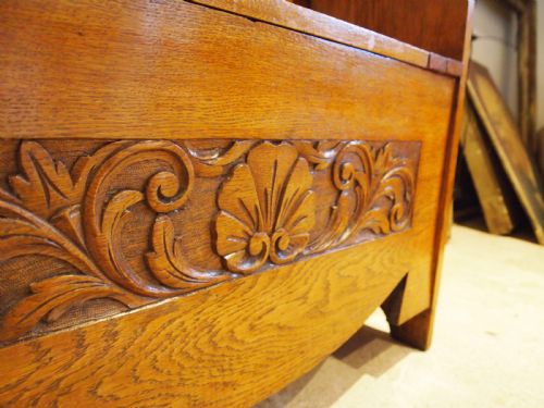 BENCH SETTLE PEW ARTS AND CRAFTS OAK C1900 - ADDITIONAL PHOTO 3
