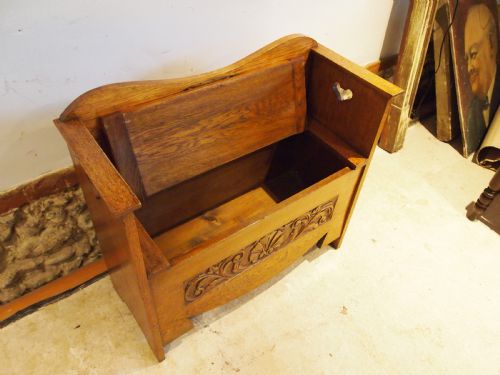 BENCH SETTLE PEW ARTS AND CRAFTS OAK C1900 - ADDITIONAL PHOTO 6