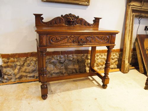 TABLE SIDE HALL CONSOLE ARTS AND CRAFTS OAK C1900 - ADDITIONAL PHOTO 5