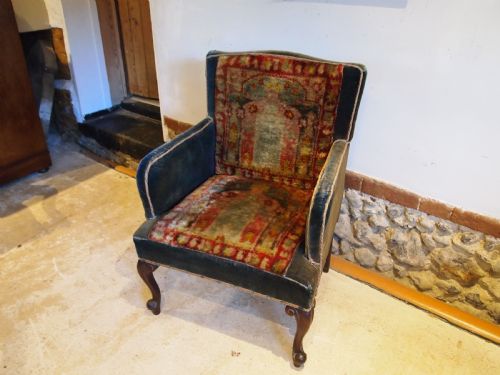 ARMCHAIR KILIM COUNTRY HOUSE VICTORIAN CHAIR C1880 - ADDITIONAL PHOTO 9