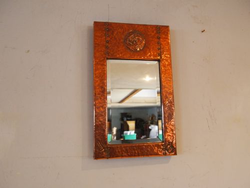 MIRROR ARTS AND CRAFTS COPPER NEWLYN C1890 - ADDITIONAL PHOTO 3