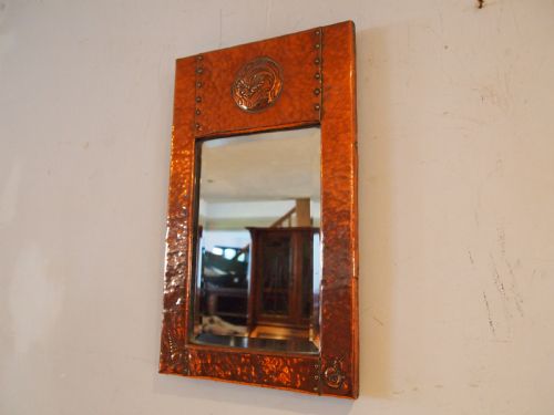 MIRROR ARTS AND CRAFTS COPPER NEWLYN C1890 - ADDITIONAL PHOTO 7