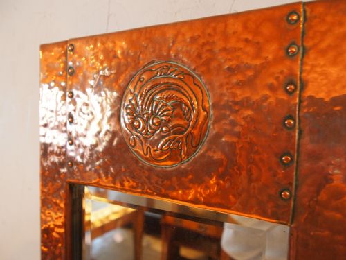 MIRROR ARTS AND CRAFTS COPPER NEWLYN C1890 - ADDITIONAL PHOTO 11
