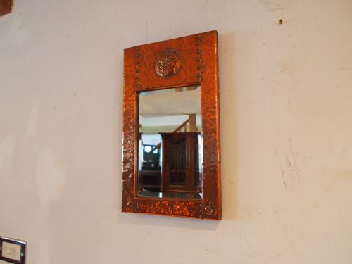 MIRROR ARTS AND CRAFTS COPPER NEWLYN C1890 - ADDITIONAL PHOTO 12