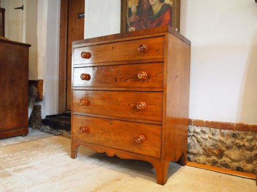 chest of drawers rare elm holkham hall george iv c1820 - CATEGORY: ANTIQUE CHEST OF DRAWERS - DATED REGENCY