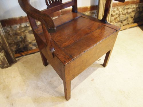 CHAIR RARE WELSH OAK COMMODE CHAIR GEORGE III C1770 - ADDITIONAL PHOTO 7