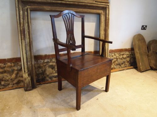 CHAIR RARE WELSH OAK COMMODE CHAIR GEORGE III C1770 - ADDITIONAL PHOTO 8