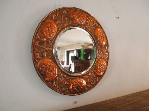 MIRROR RARE ARTS AND CRAFTS COPPER STAMPED W H MAWSON KESWICK C1905 - ADDITIONAL PHOTO 8