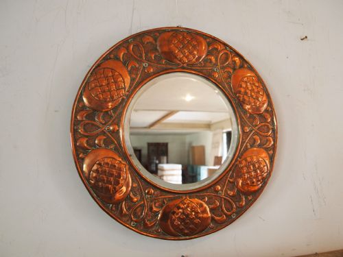 MIRROR RARE ARTS AND CRAFTS COPPER STAMPED W H MAWSON KESWICK C1905 - ADDITIONAL PHOTO 9