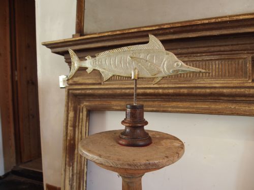 FOLK ART CAST IRON SILVERED SWORDFISH C1910 - ADDITIONAL PHOTO 4