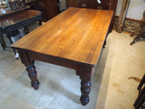 TABLE REFECTORY FARMHOUSE VICTORIAN OAK C1880 - ADDITIONAL PHOTO 3