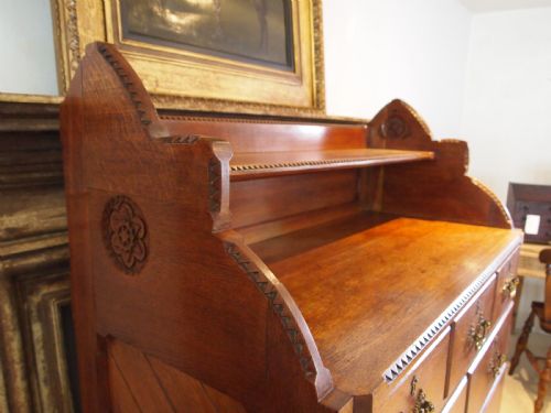 CHEST OF DRAWERS RARE ARTS AND CRAFTS VICTORIAN GOTHIC OAK C1870 - ADDITIONAL PHOTO 11