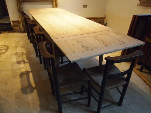 TABLE EXTENDING FRENCH OAK REFECTORY FARMHOUSE DINING C1900 - ADDITIONAL PHOTO 8