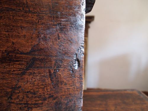 BOX CHARLES II OAK BOARDED BIBLE OR DEED BOX C1680 - ADDITIONAL PHOTO 13