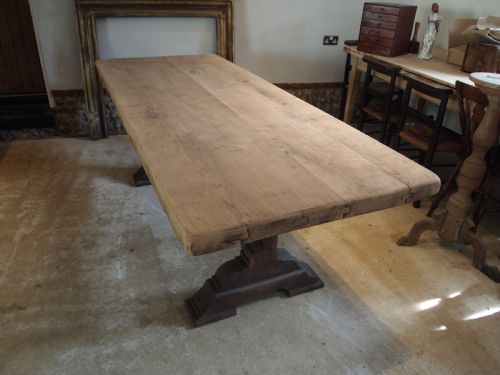 table large french monastic oak refectory farmhouse dining c1880 - CATEGORY: ANTIQUE TABLES - DATED 1880