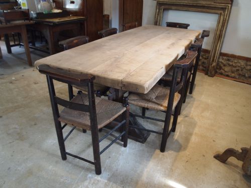 TABLE LARGE FRENCH MONASTIC OAK REFECTORY FARMHOUSE DINING C1880 - ADDITIONAL PHOTO 9