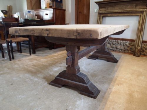 TABLE LARGE FRENCH MONASTIC OAK REFECTORY FARMHOUSE DINING C1880 - ADDITIONAL PHOTO 13