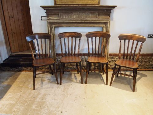 CHAIRS SET OF 4 VICTORIAN WINDSOR LATHE BACK C1870 - ADDITIONAL PHOTO 10