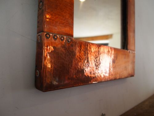MIRROR VERY RARE LIBERTY ARTS CRAFTS COPPER C1900 - ADDITIONAL PHOTO 5