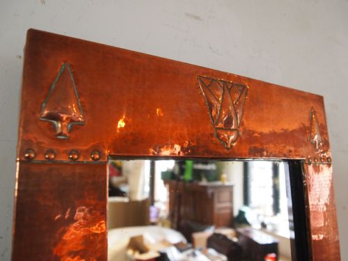 MIRROR VERY RARE LIBERTY ARTS CRAFTS COPPER C1900 - ADDITIONAL PHOTO 6