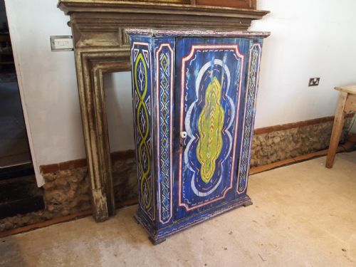 CUPBOARD RARE FOLK ART PAINTED PINE VICTORIAN C1870 - ADDITIONAL PHOTO 12