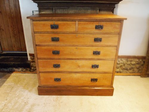 CHEST OF DRAWERS RARE ARTS AND CRAFTS OAK C1890 - ADDITIONAL PHOTO 7