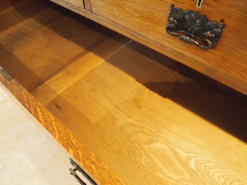 CHEST OF DRAWERS RARE ARTS AND CRAFTS OAK C1890 - ADDITIONAL PHOTO 13